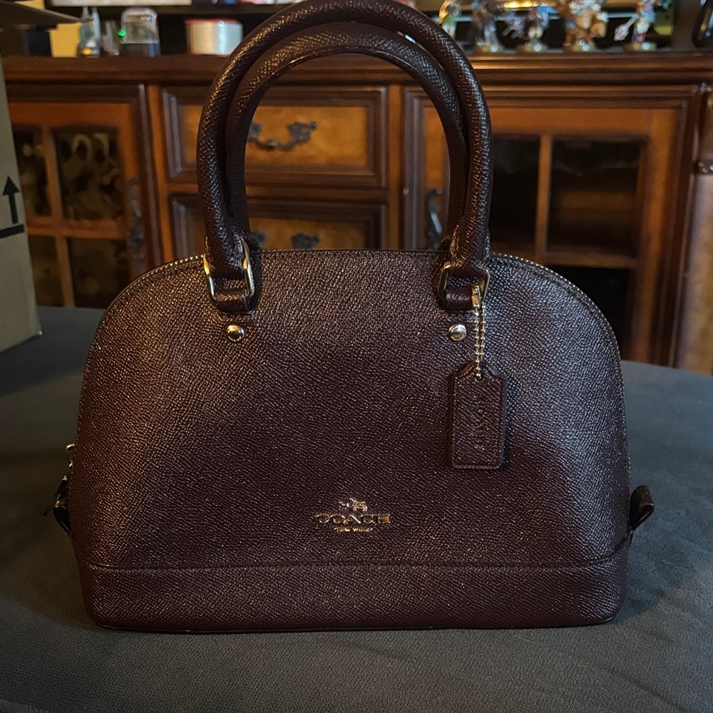 Coach Dark Burgandy Leather Satchel